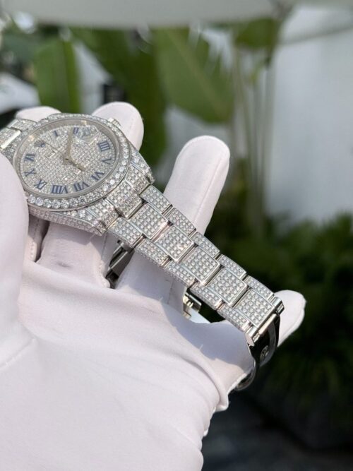 Rolex DateJust Full Moissanite Diamonds Custom 41mm - Image 6