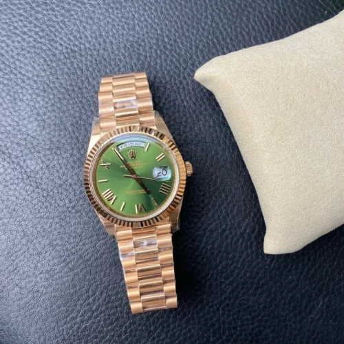 Rolex Day-Date 40 Yellow Gold Green Roman Dial 228238 Super Clone
