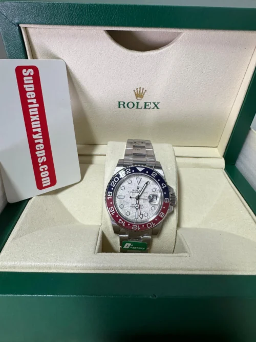 Rolex GMT-Master II watch: 18 kt white gold meteorite dial - Image 2