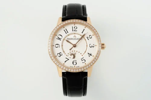 Rendez-Vous 34mm RG/LE White/Num Dial on Black Leather Strap 