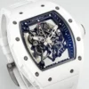 RM055 APSF White Cer/RU Skeleton Dial On White Rubber Strap  - Image 3