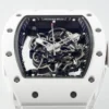 RM055 APSF White Cer/RU Skeleton Dial On White Rubber Strap  - Image 4