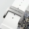 RM055 APSF White Cer/RU Skeleton Dial On White Rubber Strap  - Image 7