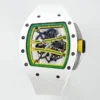 RM61-01 APSF White Ceramic/RU Skeleton Dial on White Rubber Strap 