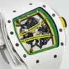 RM61-01 APSF White Ceramic/RU Skeleton Dial on White Rubber Strap  - Image 3