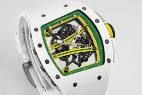 RM61-01 APSF White Ceramic/RU Skeleton Dial on White Rubber Strap  - Image 3