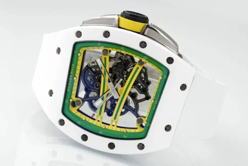 RM61-01 APSF White Ceramic/RU Skeleton Dial on White Rubber Strap  - Image 2