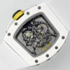 RM61-01 APSF White Ceramic/RU Skeleton Dial on White Rubber Strap  - Image 6