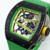 RM61-01 APSF Black Ceramic/RU Skeleton Dial on Green Rubber Strap - Image 2