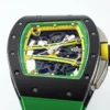 RM61-01 APSF Black Ceramic/RU Skeleton Dial on Green Rubber Strap - Image 4
