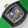 RM61-01 APSF Black Ceramic/RU Skeleton Dial on Green Rubber Strap - Image 7