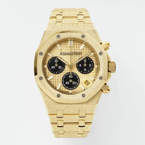 Royal Oak Chrono 26240BA Frosted 41mm YG/YG Gold/Blk Dial 