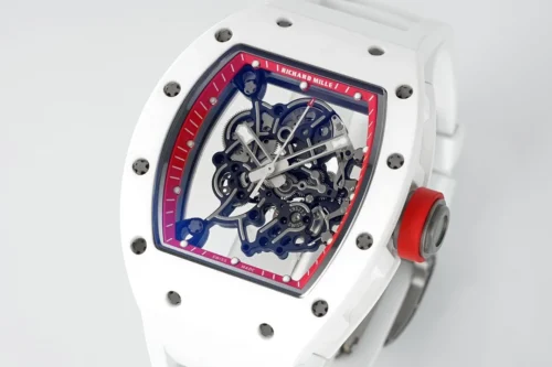 Richard Mille RM055 APSF Red Cer/RU Skeleton Dial On White Rubber Strap - Image 2