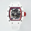 Richard Mille RM055 APSF Red Cer/RU Skeleton Dial On White Rubber Strap