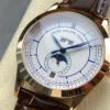 Patek Philippe Annual Calendar Rose Gold; Silvered Dial; Croc Band Super Clone - Image 4