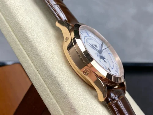 Patek Philippe Annual Calendar Rose Gold; Silvered Dial; Croc Band Super Clone - Image 5