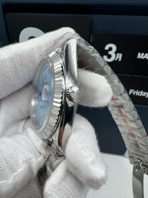 Rolex Day-Date 128236 Dial Ice Blue Weight 175gram QF Factory 40mm Super Clone - Image 2