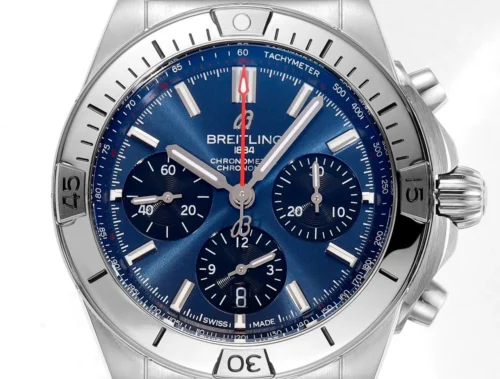 Breitling Chronomat B01 42mm 1:1 Best Edition Blue Dial on SS Bracelet A7750 Super Clone - Image 4