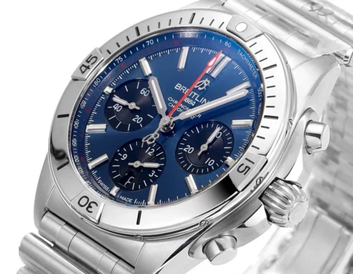 Breitling Chronomat B01 42mm 1:1 Best Edition Blue Dial on SS Bracelet A7750 Super Clone - Image 3