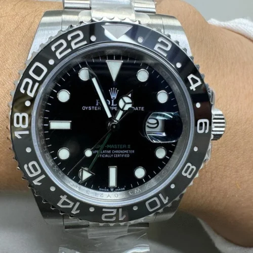 Rolex GMT-Master II Black Grey Bezel Oyster Bracelet "Bruce Wayne" 126710GRNR Super Clone