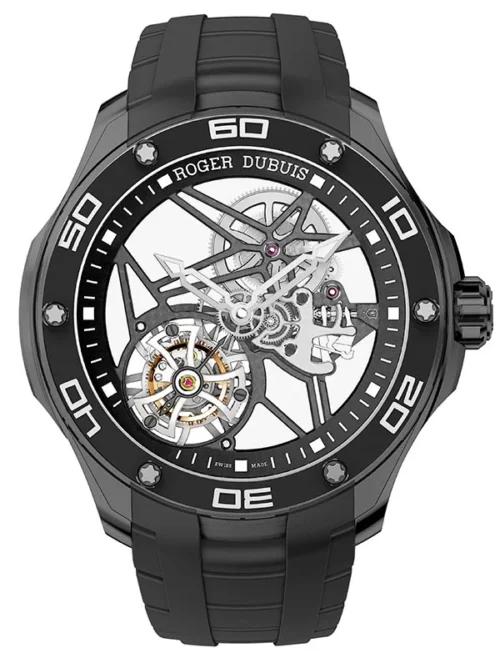 ROGER DUBUIS Pulsion DLC Titanium Flying Tourbillon Skeleton Watch