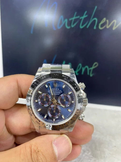 Rolex Daytona Cosmograph Daytona 126509 White Gold Blue Dial Super Clone