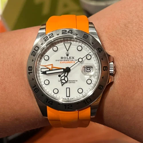 Explorer II 42mm 226570 Clean White Dial on Oysterflex Rubber Strap 