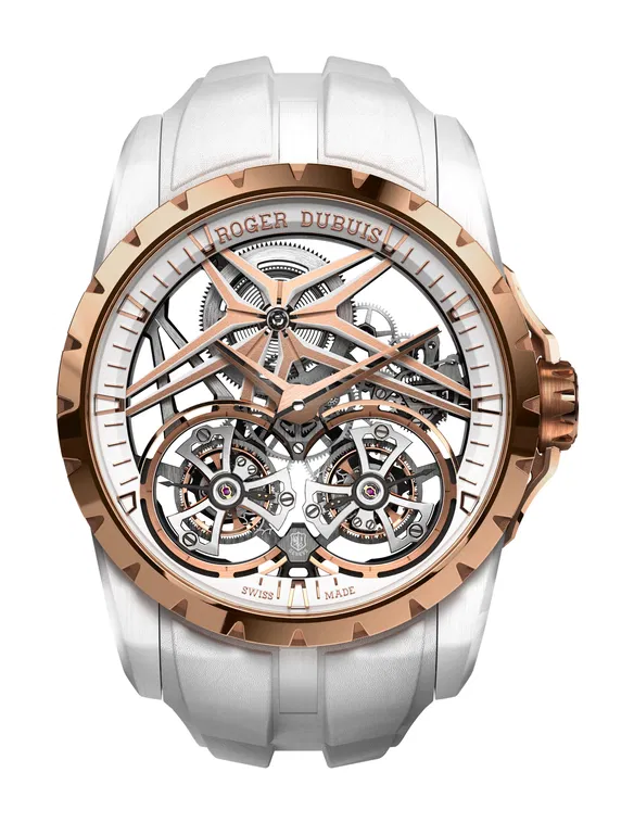 ROGER DUBUIS Excalibur Double Tourbillon Edition White Ceramic 45 mm