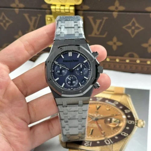 Royal Oak Chronograph 26240 41mm Black Ceramic Charcoal Blue Dial