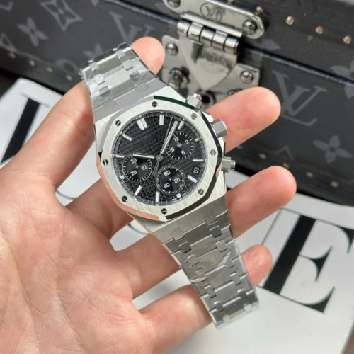 Royal Oak Chrono 26240 SS APSF 1:1 Best Edition Black Dial on SS Bracelet SA4401 Super Clone V2 (Free Sprung) - Image 6