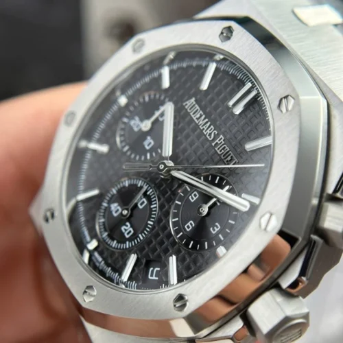 Royal Oak Chrono 26240 SS APSF 1:1 Best Edition Black Dial on SS Bracelet SA4401 Super Clone V2 (Free Sprung) - Image 5