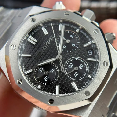Royal Oak Chrono 26240 SS APSF 1:1 Best Edition Black Dial on SS Bracelet SA4401 Super Clone V2 (Free Sprung) - Image 4