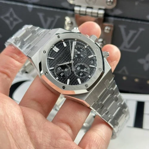 Royal Oak Chrono 26240 SS APSF 1:1 Best Edition Black Dial on SS Bracelet SA4401 Super Clone V2 (Free Sprung) - Image 2