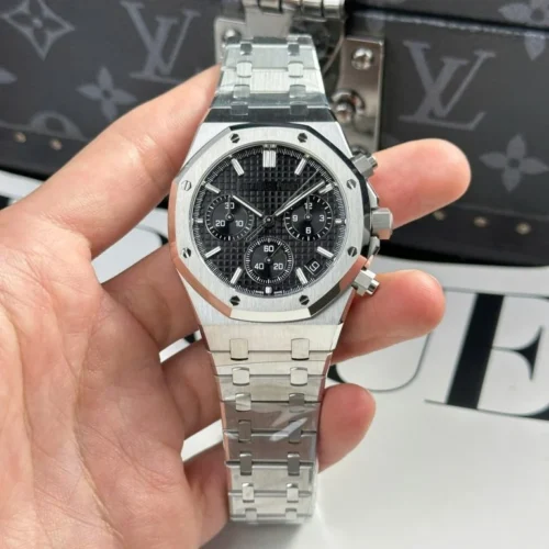 Royal Oak Chrono 26240 SS APSF 1:1 Best Edition Black Dial on SS Bracelet SA4401 Super Clone V2 (Free Sprung)