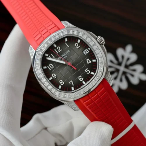 Patek Philippe Aquanaut 5167 Red Moissanite Diamonds Baguette 40mm - Image 2