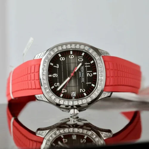 Patek Philippe Aquanaut 5167 Red Moissanite Diamonds Baguette 40mm - Image 3
