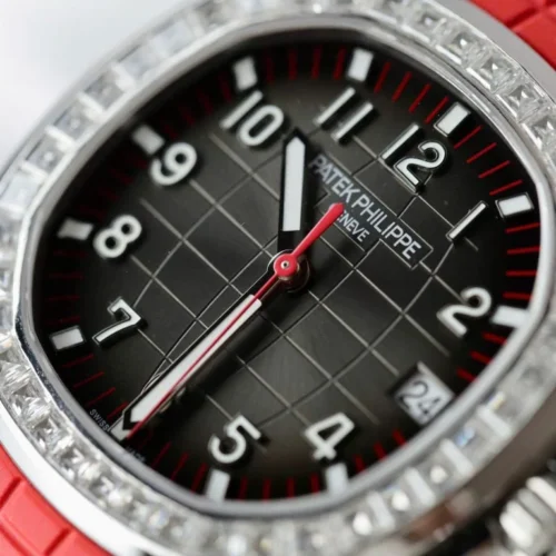 Patek Philippe Aquanaut 5167 Red Moissanite Diamonds Baguette 40mm - Image 4