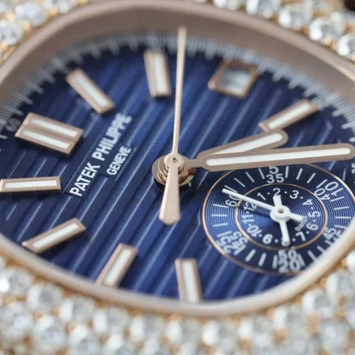 Patek Philippe Nautilus 5980 18K Gold Wrapped + Diamonds Moissanite Custom 40.5mm - Image 4