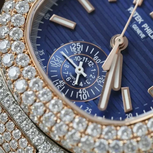 Patek Philippe Nautilus 5980 18K Gold Wrapped + Diamonds Moissanite Custom 40.5mm - Image 6