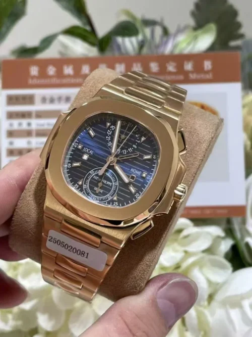 Patek Philippe Nautilus 5990 Rose Gold Blue Dial 40.5mm - Image 4