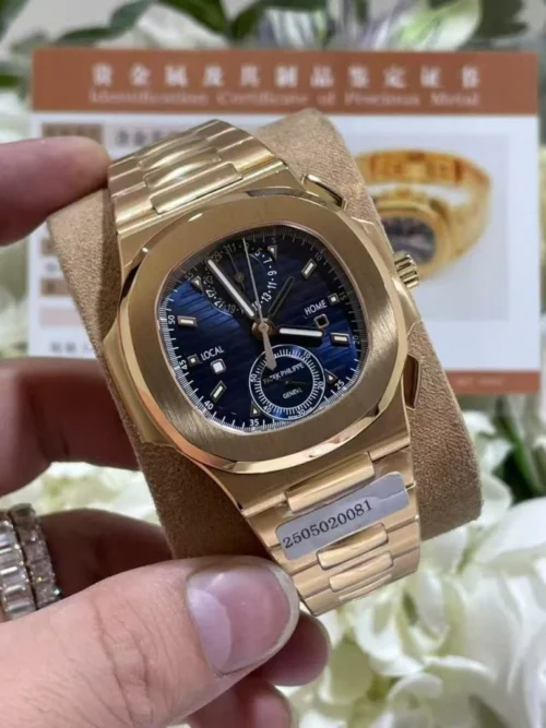 Patek Philippe Nautilus 5990 Rose Gold Blue Dial 40.5mm - Image 3