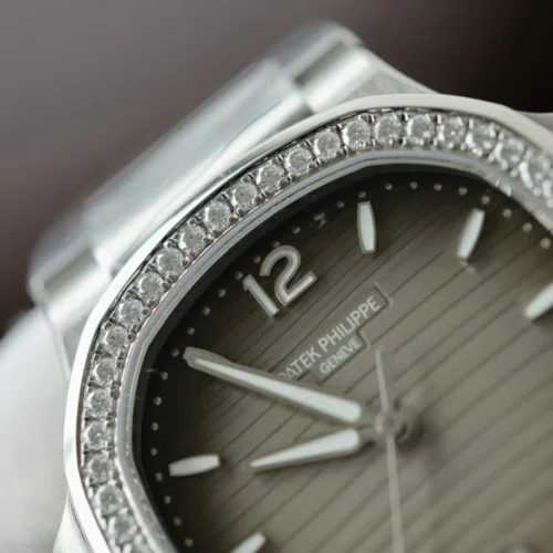 Patek Philippe Nautilus 7118 Gray Dial Custom Diamonds Moissanite 3K Factory 35.2mm - Image 2