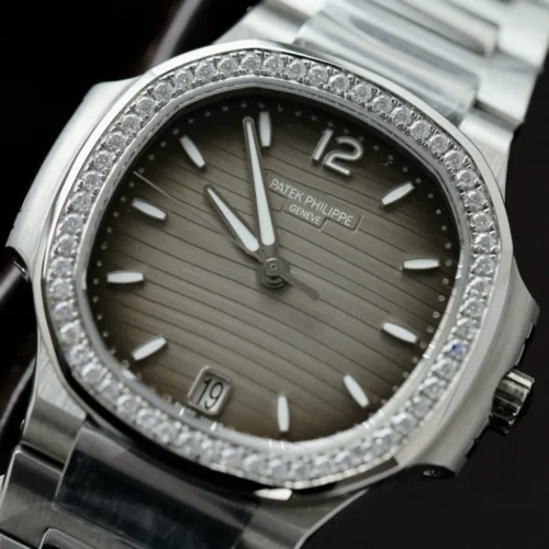 Patek Philippe Nautilus 7118 Gray Dial Custom Diamonds Moissanite 3K Factory 35.2mm - Image 4