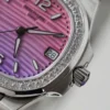 Patek Philippe Nautilus 7010R Imitation Watch Purple Pink Dial Diamonds Bezel 32mm - Image 4
