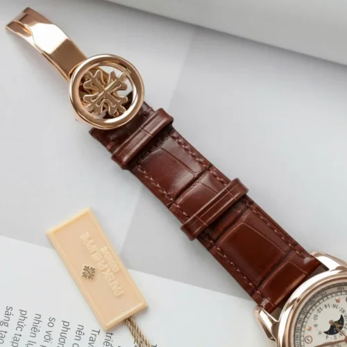 Patek Philippe Perpetual Calendar 5270 White Dial Leather Strap 41mm - Image 9