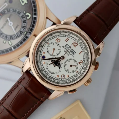 Patek Philippe Perpetual Calendar 5270 White Dial Leather Strap 41mm - Image 7