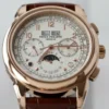 Patek Philippe Perpetual Calendar 5270 White Dial Leather Strap 41mm - Image 3