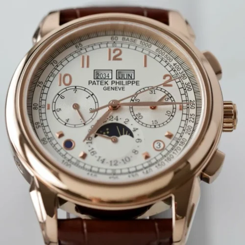 Patek Philippe Perpetual Calendar 5270 White Dial Leather Strap 41mm - Image 3
