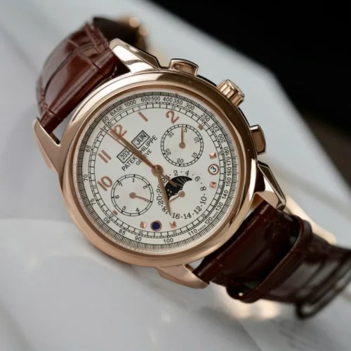 Patek Philippe Perpetual Calendar 5270 White Dial Leather Strap 41mm - Image 4
