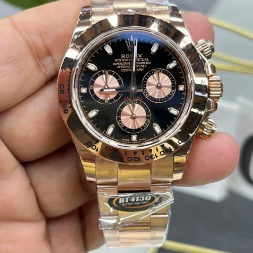 Rolex 116505 Cosmograph Daytona 18K Rose Gold with Black Dial Super Clone